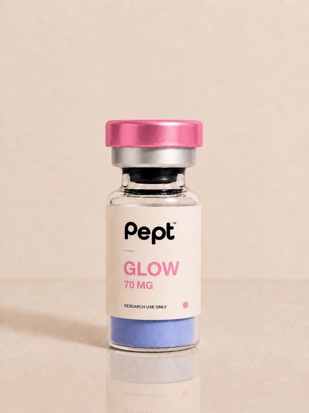 GLOW 70 MG Pept research vial