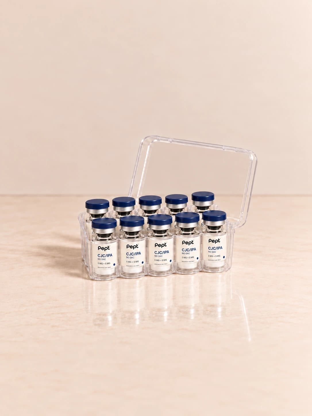 CJC/IPA No DAC 5 MG + 5 MG 10-vial research kit